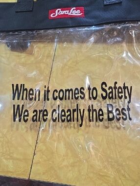 #14 Vintage Saralee Black and Clear Safety Tote Bag